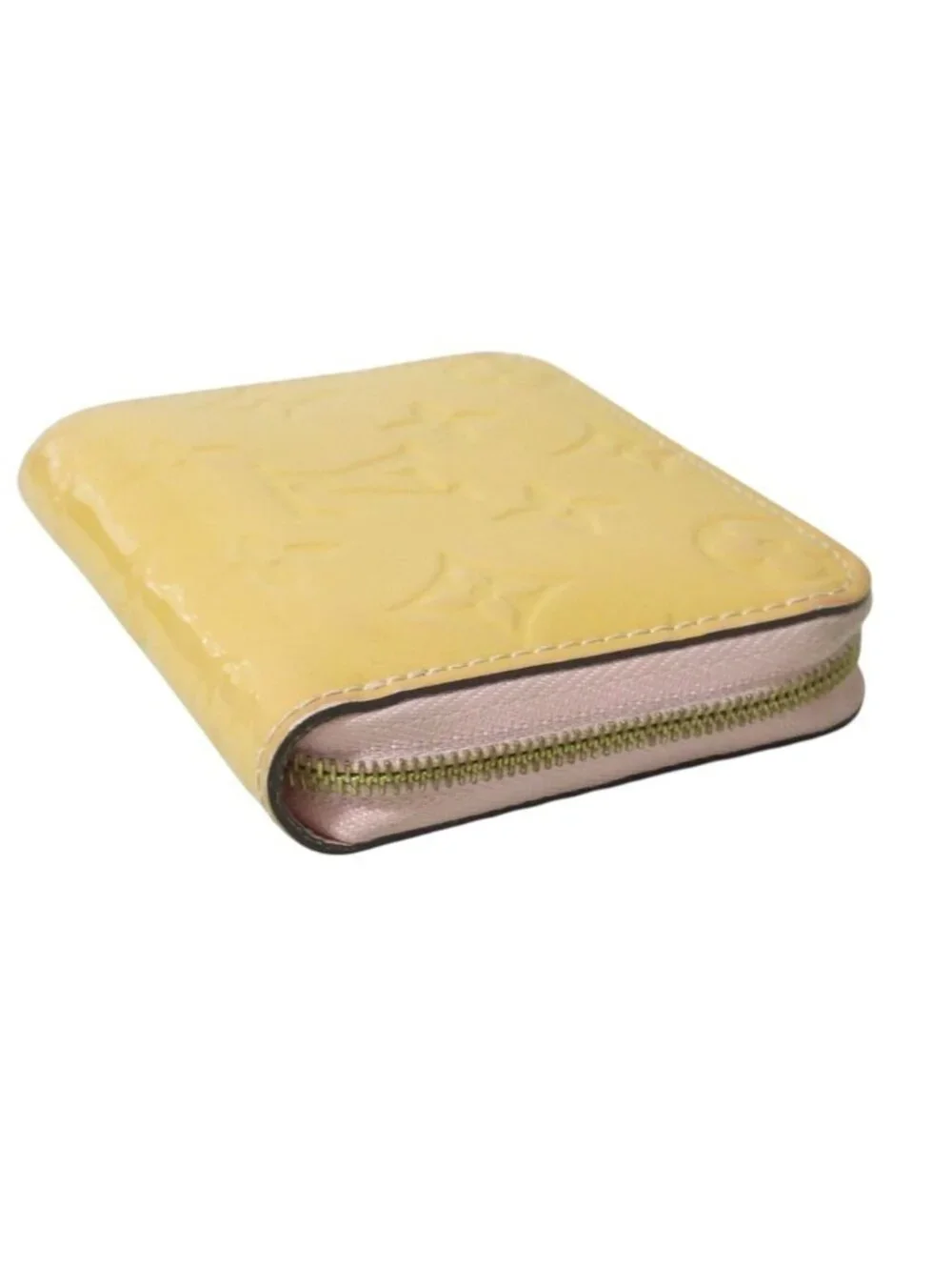 Louis Vuitton Monogram Vernis Zippy Coin Purse Wallet Beige